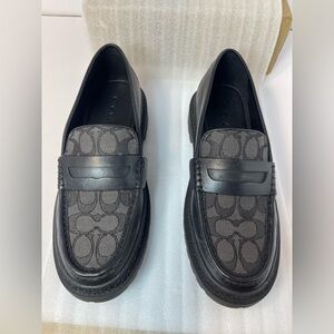 Coach Black and Gray Loafers for Men